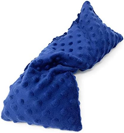 Microwave Heating Pad for Neck & Shoulders - Natural Buckwheat & Flaxseed Hot/Cold Therapy Wrap - Moist Heat for Pain Relief, Muscle Soreness & Stress - Reusable, Soft Fleece (14"x5.5")