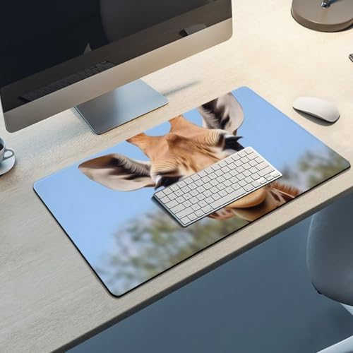 Animal Giraffe Stretching Head Long Neck Closeup Cute Large Mouse Pad Gaming Mousepad Desk Pad for Keyboard and Mouse Mat Non-Slip Base 40X75cm, Style