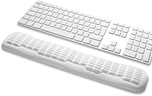 UnivoColors Memory Foam Keyboard Wrist Rest,Latest 3.0 Wave Curve Design,High-Resilience Memory Foam,Non-Slip Base Fits,Full-Sized Keyboards,Ideal for Work and Gaming(Ivory)
