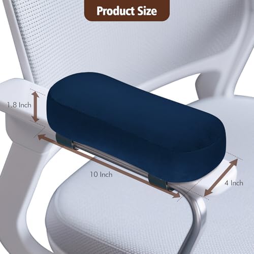 WdFour 2-Pack Non-Slip Armrest Pads for Office & Gaming Chairs - Ergonomic Forearm Support Pillow for Desk, Computer & Wheelchair, Pressure Relief Cushions (Navy Blue)