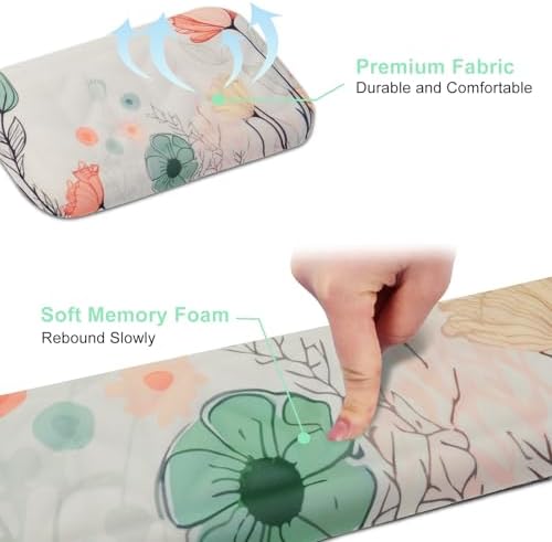 Petmolico 4-in-1 Wrist Rest Set with Desk Pad, Light Brown Big Flower