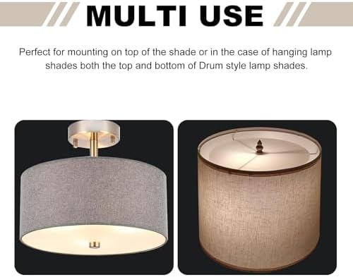 Round Lampshade Diffuser, 9" Diameter with 3/8" Center Hole Diffuser Lamp Shade for Drum Style Lampshades Pendants Softening Light, Frosted White Acrylic, Fits 9.5-11" Openings