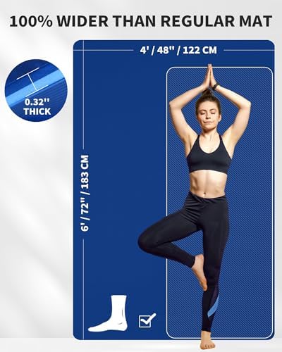 CAMBIVO 72''x48'' Large Yoga Mat, Extra Thick TPE Workout Mat