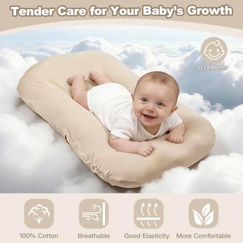 Baby Lounger Oversized 0-24 Months, Home and Travel Infant Cushion-Coffee