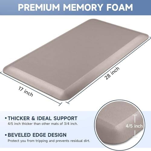 4/5 Inch Thick Kitchen Mats for Floor, StepRite Kitchen Rug for Standing