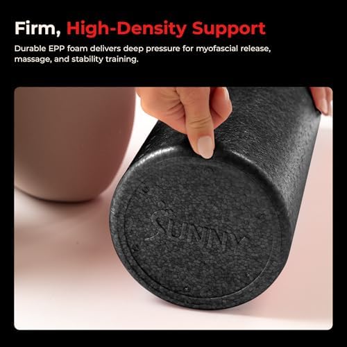 Sunny Health & Fitness 36" Black High-Density Yoga Foam Roller