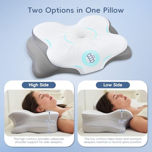 Cervical Neck Pillow,Ergonomic Memory Foam Pillow for Neck Pain Relief