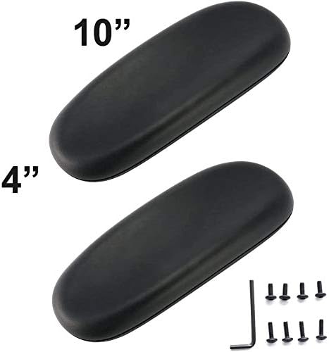 MySit Office Chair Armrest Replacement Arm Pads Univeral 4" Mounting Hole (Set of 2) Black (Pack of 2)
