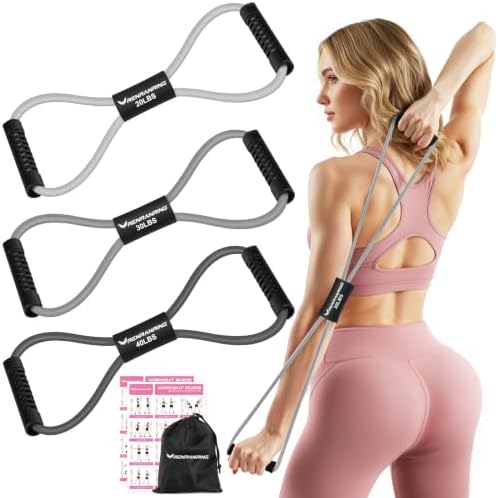 Resistance Bands with Handles, Figure 8 Fitness Bands, Exercise Bands Set
