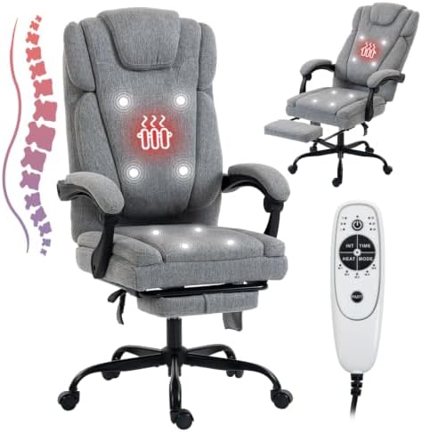 Massage Office Chair with Heat Reclining High Back Desk Chair