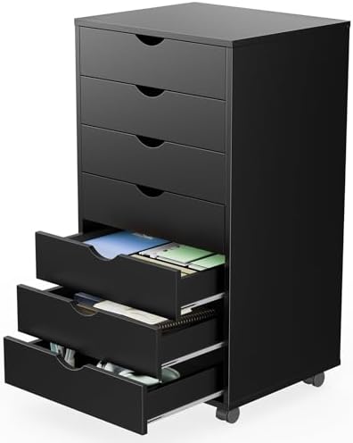 Sweetcrispy 7 Drawer Wooden Dresser, Storage Cabinets, Room Organization