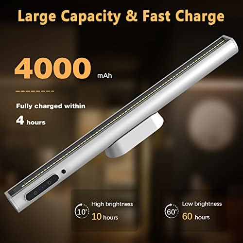Hapfish Battery Powered Operated Wall Strip Lights, Magnetic LED Light Bar