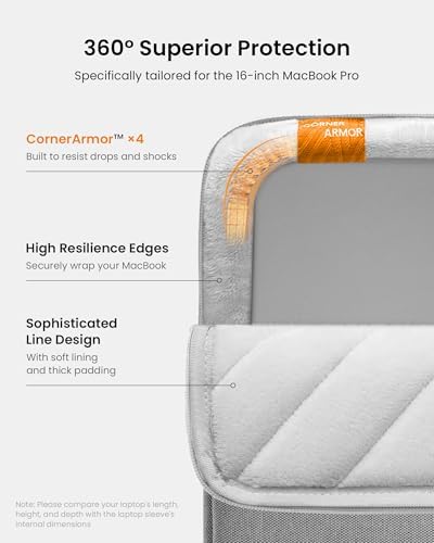 tomtoc 360 Protective Laptop Sleeve Kit for 16-inch MacBook Pro M5 Pro/Max