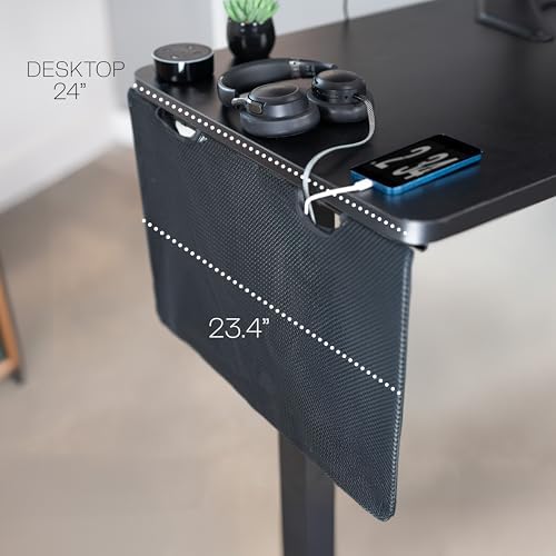 VIVO Black Under Desk 24 in Cable Management Sleeve, DESK-SKIRT-24