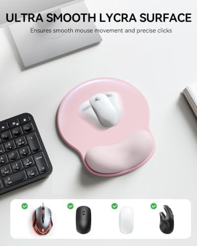 Mouse Pad with Wrist Rest for Desktop Large Ergonomic Mouse Mat(PinkxPink)