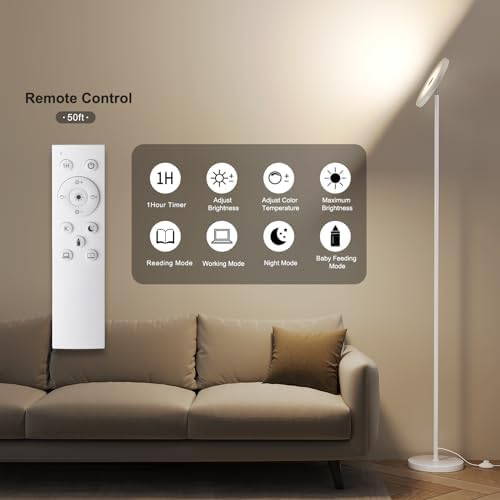 SUNMORY Floor Lamps for Living Room，LED Standing Lamp with Remote Control