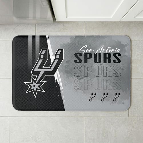 Northwest NBA San Antonio Spurs Embossed Anti-Fatigue Mat, Cushioned Kitchen Floor Rug, Non-Slip PVC Standing Comfort, 18 x 30 in