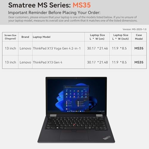 Smatree MS35 Hard EVA Case with Stand for 13 inch Lenovo ThinkPad X13 Gen4