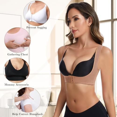 QWD Sleeveless Posture Corrector for Women Back Support Chest Brace Up Bras