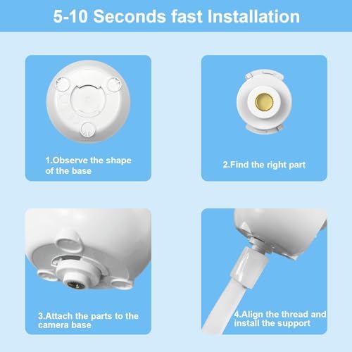 HelloBaby Baby Monitor Mount for HB6550/ Pro/ HB6550Plus/ HB6560/ HB65/ HB6240/ HB6339/ HB6351, 20 Inch Flexible Arm Bracket, Sturdy Camera Holder Attaches to Crib Cot Shelves, No Tools or Wall Damage