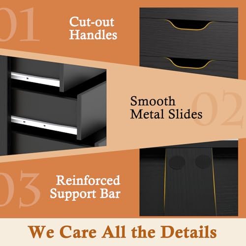 DREAMADE Rolling File Cabinet, 5-Drawer Under Desk File Cabinet