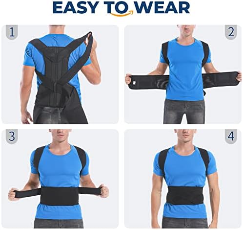 DIANMEI Back Brace Posture Corrector for Women and Men, Back Braces for Upper and Lower Back Pain Relief, Adjustable and Fully Back Support Improve Posture and Lumbar Support(XXL, 43"-49" Waist)