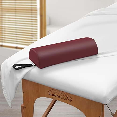 Saloniture Half Round Neck Massage Table Bolster Pillow Pad - 13 x 6 x 3 Inch - Burgundy