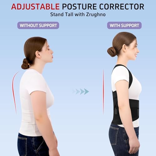 Posture Corrector for Women and Men Back Brace Straightener Scoliosis Spine Support Hunchback Upright Instant Thoracic Relief Pain Adjustable Shoulder Straps Kyphosis (Black, XX-Large)