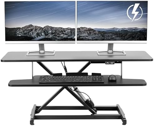 VIVO Black 42 inch Electric Desk Converter, DESK-VE42B