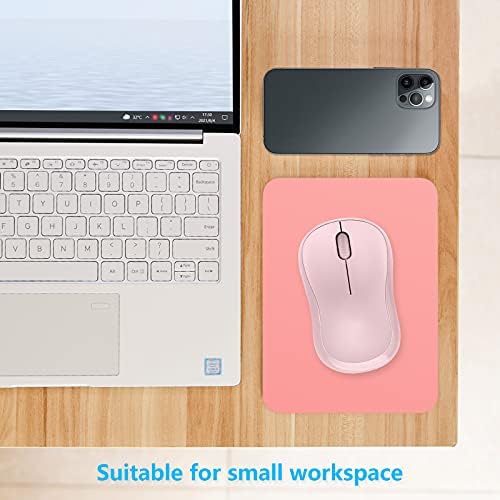 Dapesuom Small Mouse Pad, 6 x 8 Inch Thick Rubber Premium-Textured Non-Slip Portable & Washable Mini Mouse Mat for Women Men Wireless Laptops Keyboard Tray Gaming Work Computer Travel, Rose Pink