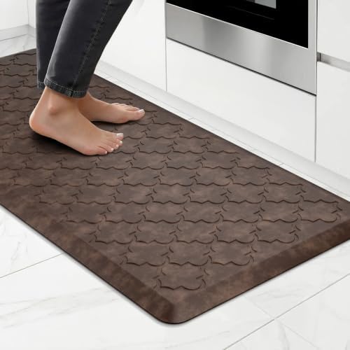 Kitchen Mats for Floor, Cushioned Anti Fatigue Mat, Non-Slip, Brown