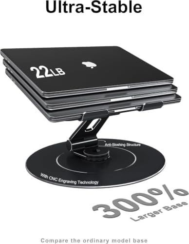 LOXP Adjustable 10-17.3" Laptop Stand for Desk with Larger Base