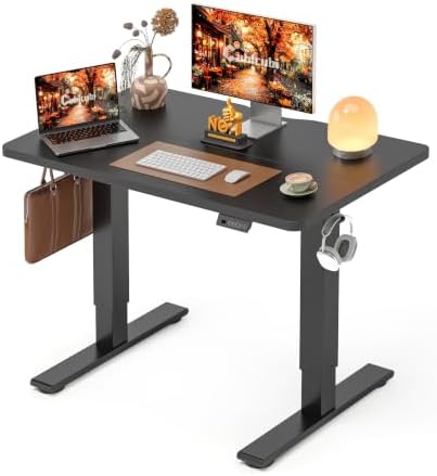 CubiCubi Electric Height Adjustable Standing Desk 40x24 Inch, Black