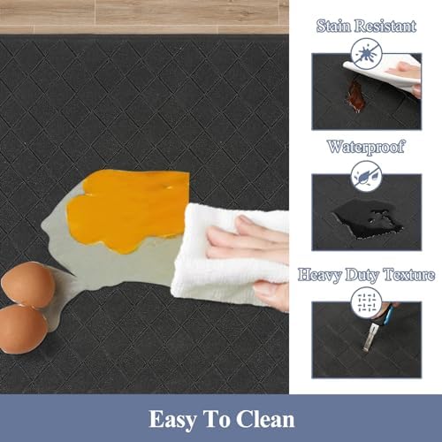 HEBE Anti Fatigue Kitchen Rugs Set of 3, Cushioned Kitchen Mats for Floor