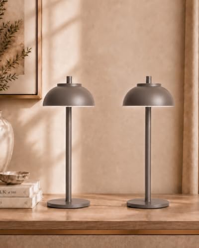 Cordless Table Lamps Rechargeable, Battery Operated Table Light Brown 2Pack
