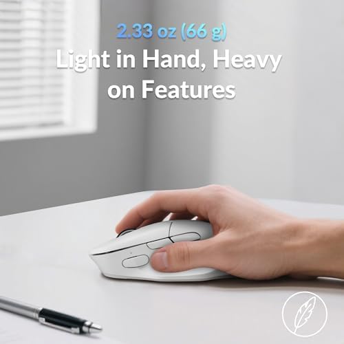 Keychron M7 8K Wireless Mouse, 30K DPI, 2.4 GHz/Bluetooth/Wired, 66g, White