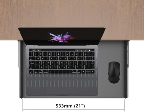 21 inch Sliding Under Desk Laptop Mount Tray with Air Vents