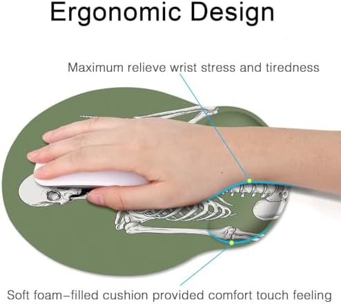 Britimes Ergonomic Mouse Pad with Wrist Support, Skull Skeleton