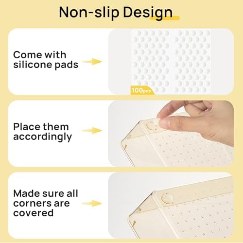 Vtopmart 25 Pack Plastic Drawer Organizers with Non-slip Rubber Pads