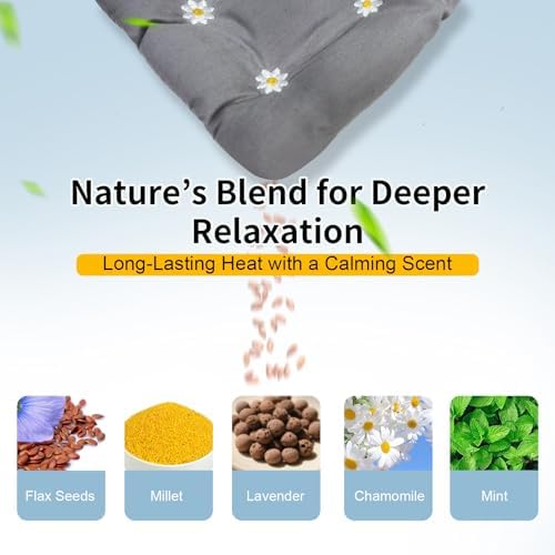 Heating pad for Neck Shoulders and Back Microwavable Machine Washable 27x5 Microwave Rice Bag for Heat Therapy Reusable Hot Pack for Muscle Cramps Moist Warm Bean Bag for Pain Relief Levender Scented