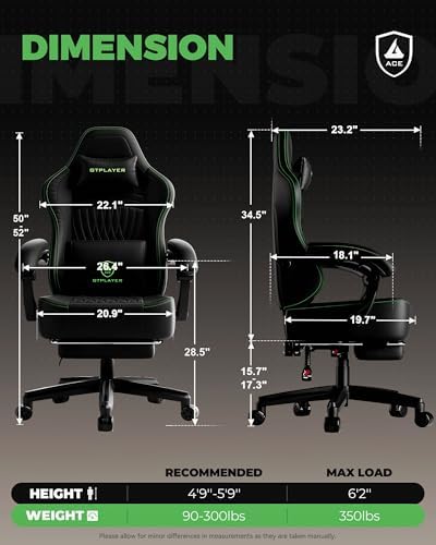 GTPLAYER Gaming Chair Ace Pro, Computer Office Chair for Adults, Black