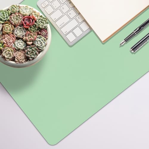 Leather Desk Pad Mat, Green Desk Mat, 31.5" x 15.7"