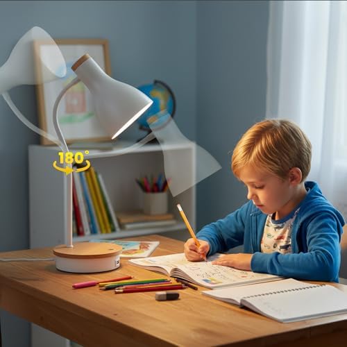 LALISU Desk Lamp for Home Office, 10W Fast Wireless Charger Desk Light
