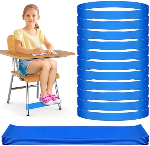 20 Pack Chair Bands for Kids with Fidgety Feet, ADHD Tools for Kids, ROOKEA Sensory Room Must Haves for Adhd Kids Fidget Chair Bands Autism Classroom Must Haves ADHD Tools for Classroom Home Chairs