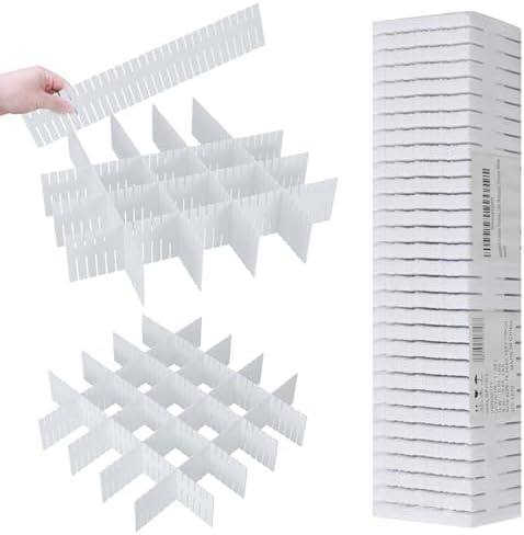 ALBAD Plastic Drawer Dividers Adjustable Drawer Organizer Dividers Separator for Tidying Clutter/Cutlery/Underwear/Socks/Clothes/Dresses/Boxes/Bins in Kitchen Bathroom Bedroom Office