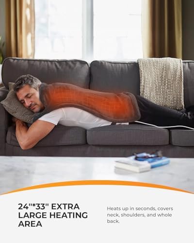 CooCoCo FSA Eligible 24 x 33 in Heating Pad for Neck & Back