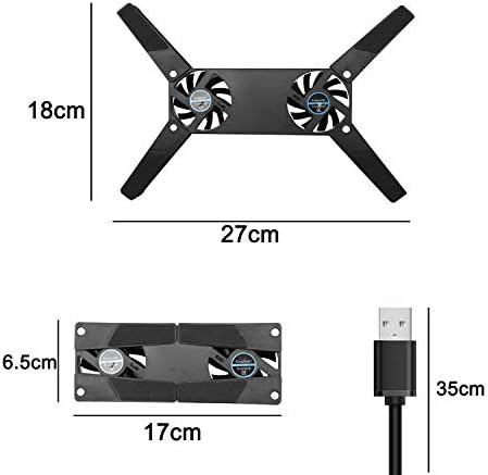 Laptop Cooling Pad Foldable for 10-15" PC Computer Notebook Laptop 2 Fans Cooler Pad