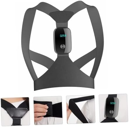 Smart Posture Corrector Belt Electronic Reminder, Back and Shoulder Hunchback Corrector for Adults, Black Adjustable Posture Brace for Back Support and Sitting Correction