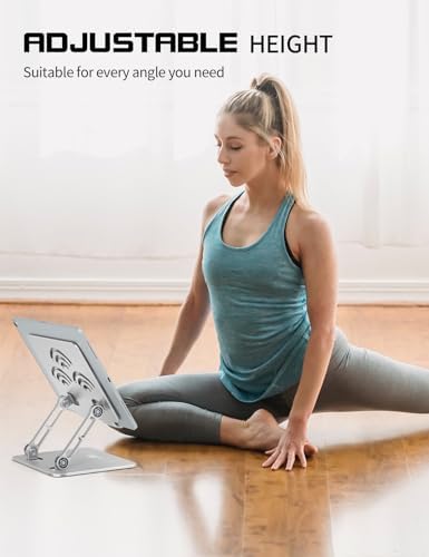 Tablet Stand for Desk, Fits All iPad up to 14", Silver, Plus Size