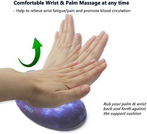 BRILA Ergonomic Memory Foam Mouse Wrist Rest Support Pad Cushion for Computer, Laptop, Office Work, PC Gaming - Massage Holes Design - Wrist Pain Relieve (Nebula Galaxy Space)